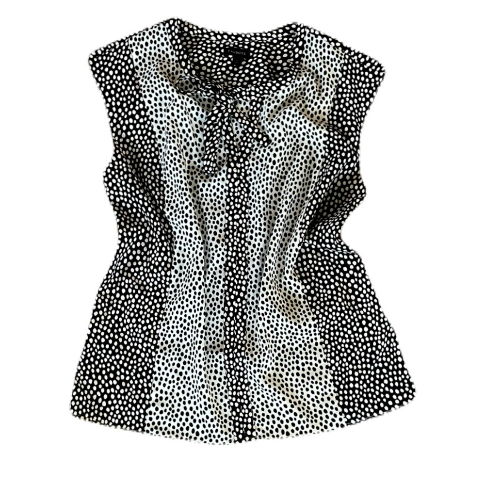 Talbots Black and White Polka Dot Blouse